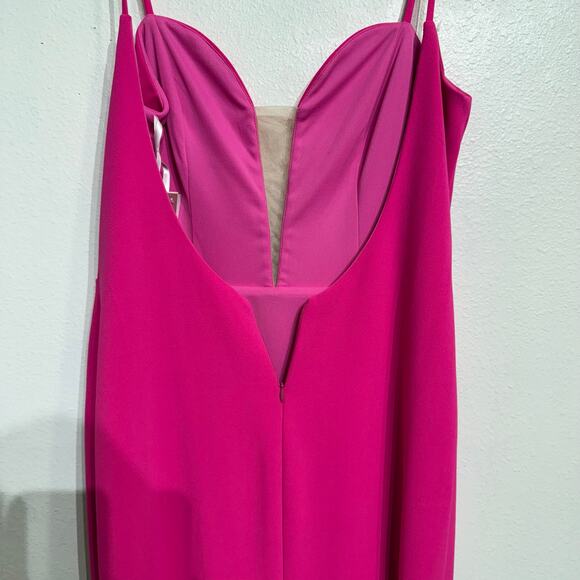 Aqua Barbie Pink Plunge Neck Maxi Gown Sz 8 NWT - Picture 8 of 11